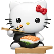 Hello kitty eating sushi  sticker