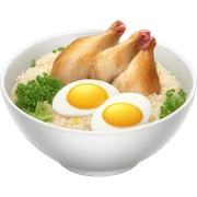 chicken rice bowl with two eggs sticker