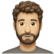Guy with brown hair beard sticker