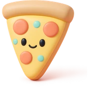 plushie style slice of pizza, vinyl figure look, soft toy details sticker