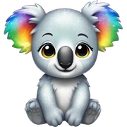 rainbow sparkle koala kawaii sticker