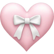 Pastel pink heart with white bow sticker
