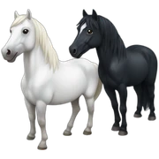 black horse and  white horse sticker