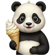 Panda eating ice cream sticker
