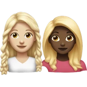 Black girl and blonde white girl sticker