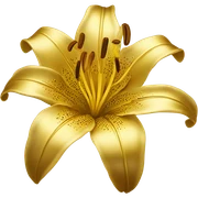 gold lily flower sticker