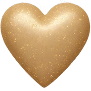 Beige heart with gold glitter sticker