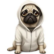 Pug in hoodie sticker