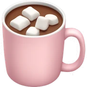 Light Pink mug of hot chocolate with marshmallows  sticker