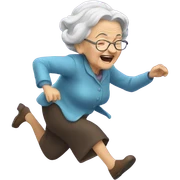 Old lady falling sticker