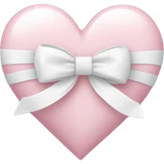 Pastel pink heart with white bow sticker