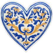 Heart with blue deruta pattern sticker