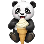 Panda eating ice cream sticker