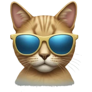 Cat with sunglasses sticker