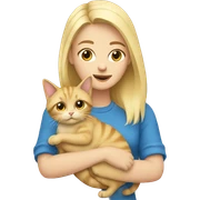 blonde holds cat in her arms sticker