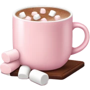 Light Pink mug of hot chocolate with marshmallows  sticker