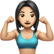 Asian gamer girl showing off biceps sticker