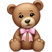 Teddy bear with light pink bow  sticker