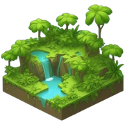 isometric-land-jungle-flat sticker