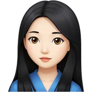 pretty asian girl with long straight hair sticker