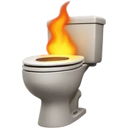 Toilet on fire sticker