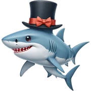 Shark with a top hat sticker