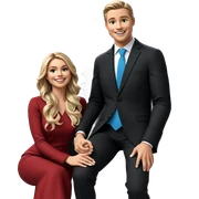 smiling couple in formal wear sticker