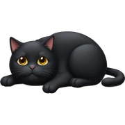 fat black cat sticker