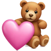 Pink heart with teddy bear sticker