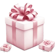 Light pink Christmas gifts under a white Christmas tree  sticker