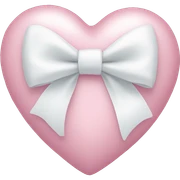 Pastel pink heart with white bow sticker