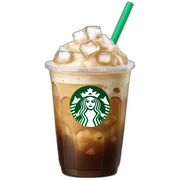 Starbuck ice coffee with ice cubes sticker
