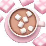 Light Pink mug of hot chocolate with marshmallows  sticker