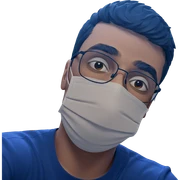 male portrait with mask indoors sticker