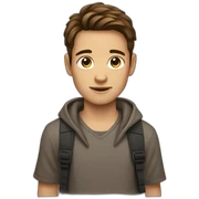 Boy brown hair sticker