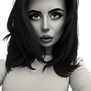 monochrome girl with blinds sticker
