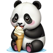Panda eating ice cream sticker