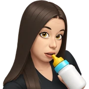 girl with bottle and brown hair sticker
