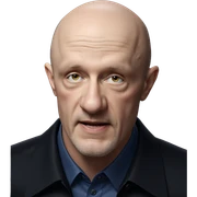 bald man in formal shirt sticker