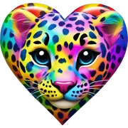 lisa frank rainbow leopard print heart sticker