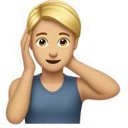 Person using hand to tuck hair behind their ear sticker