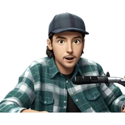 plaid shirt microphone portrait sticker