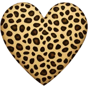 Leopard print heart sticker