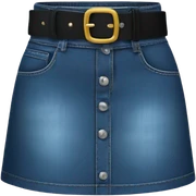 Denim mini skirt with black belt sticker