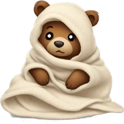 bear cozy in blanket sticker