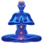 glowing nude girl in meditation sticker