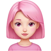 A cute girl wearing pink sticker