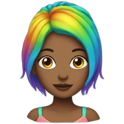 pregnant rainbow hair sticker
