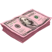 Pink money sticker