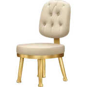 Beige desk chair gold legs, contemporary style sticker